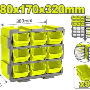 DYLLU 9- TIER STORAGE TOWER (15"x7"x13") WITH STORAGE BINS