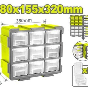 DYLLU 9PC MODULAR TRANSPARENT STORAGE TOWER (15"x6"x13")