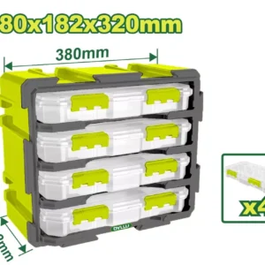 DYLLU 4PC MODULAR TRANSPARENT STORAGE TOWER (15" x 7" x 13")
