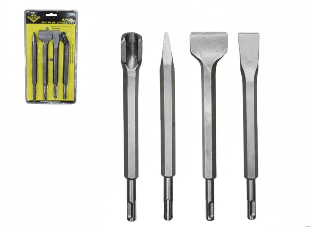 HUNTER 4 PC SDS PLUS CHISEL SET