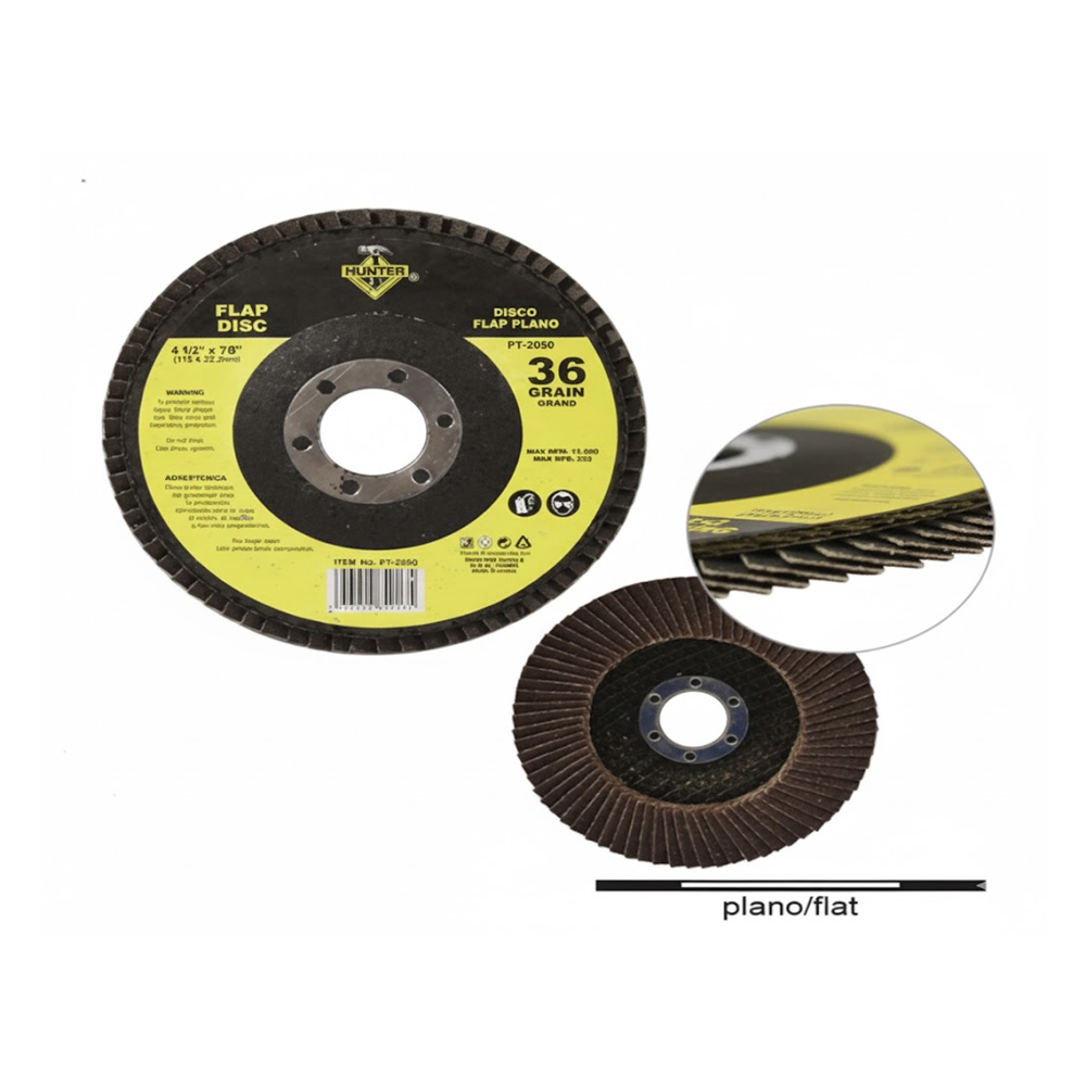 HUNTER FLAP DISC 36 GRAIN 4 1/2" X 7/8"