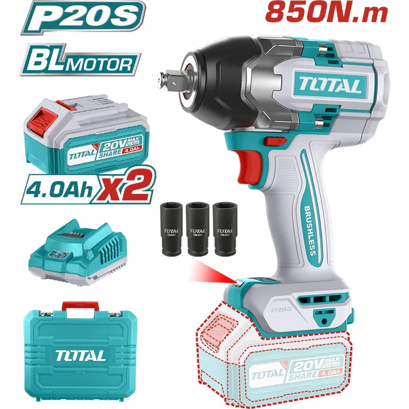 TOTAL CORDLESS 1/2" IMPACT WRENCH 20V