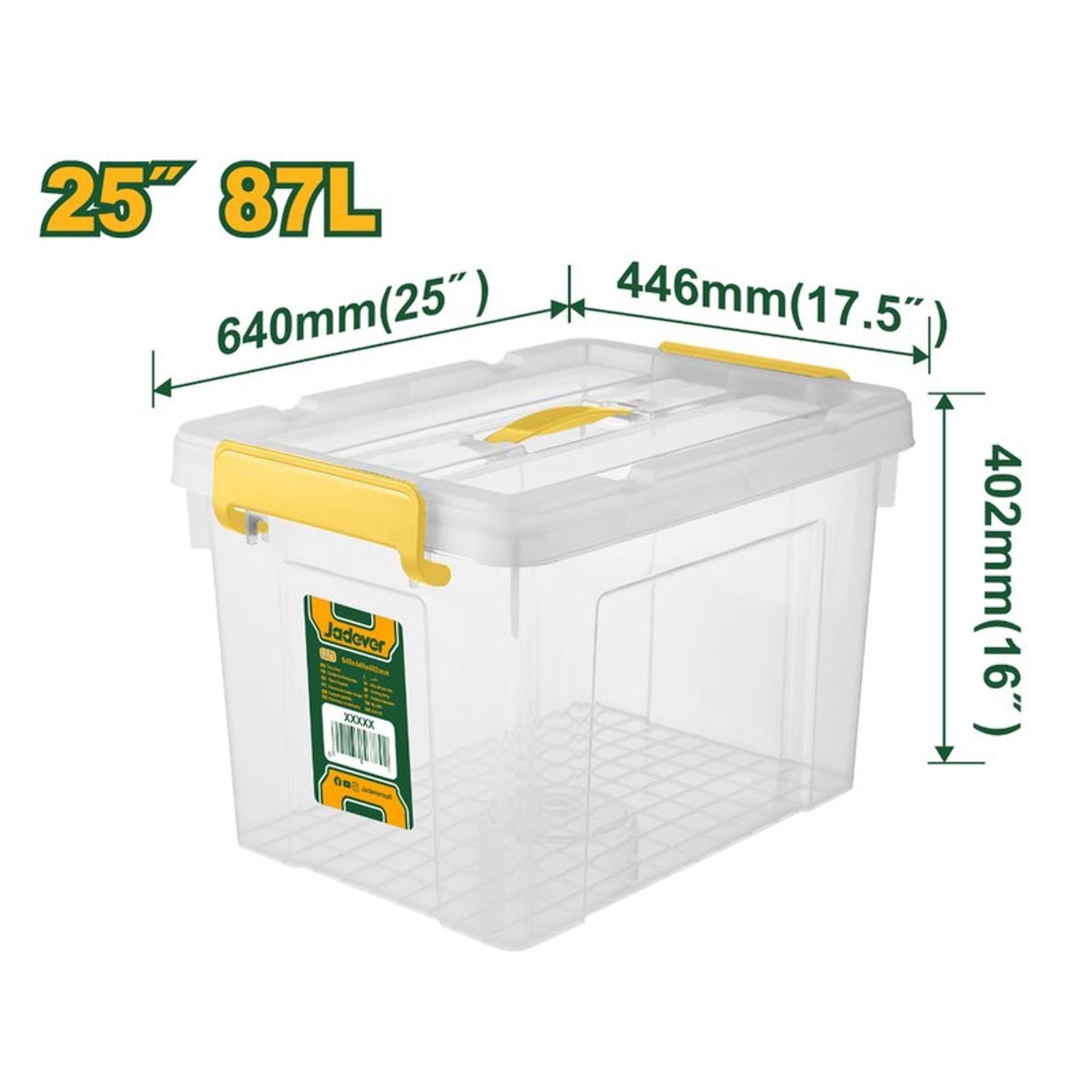 JADEVER STORAGE CONTAINER 87 LITERS (2.1FT x 1.5FT x 1.3FT)