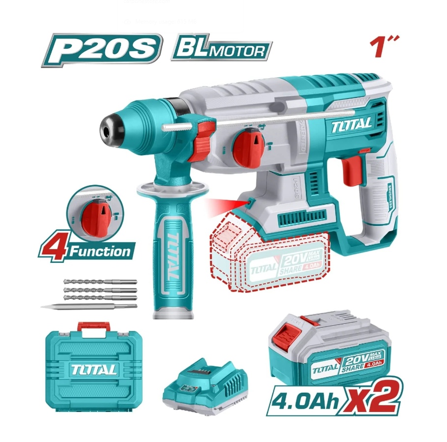 TOTAL LI-ION 20V ROTARY HAMMER 1"