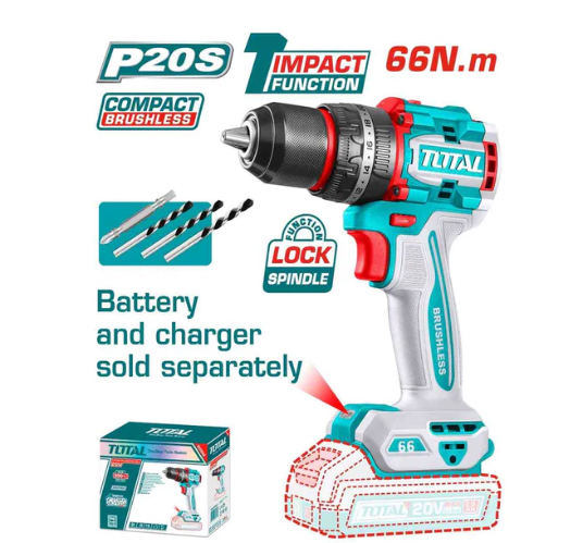 TOTAL CORDLESS 1/2" COMPACT IMPACT DRILL 20V