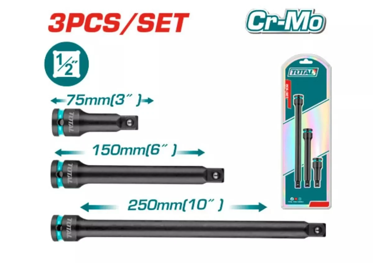 TOTAL 1/2" IMPACT EXTENSION BAR SET (3PCS)