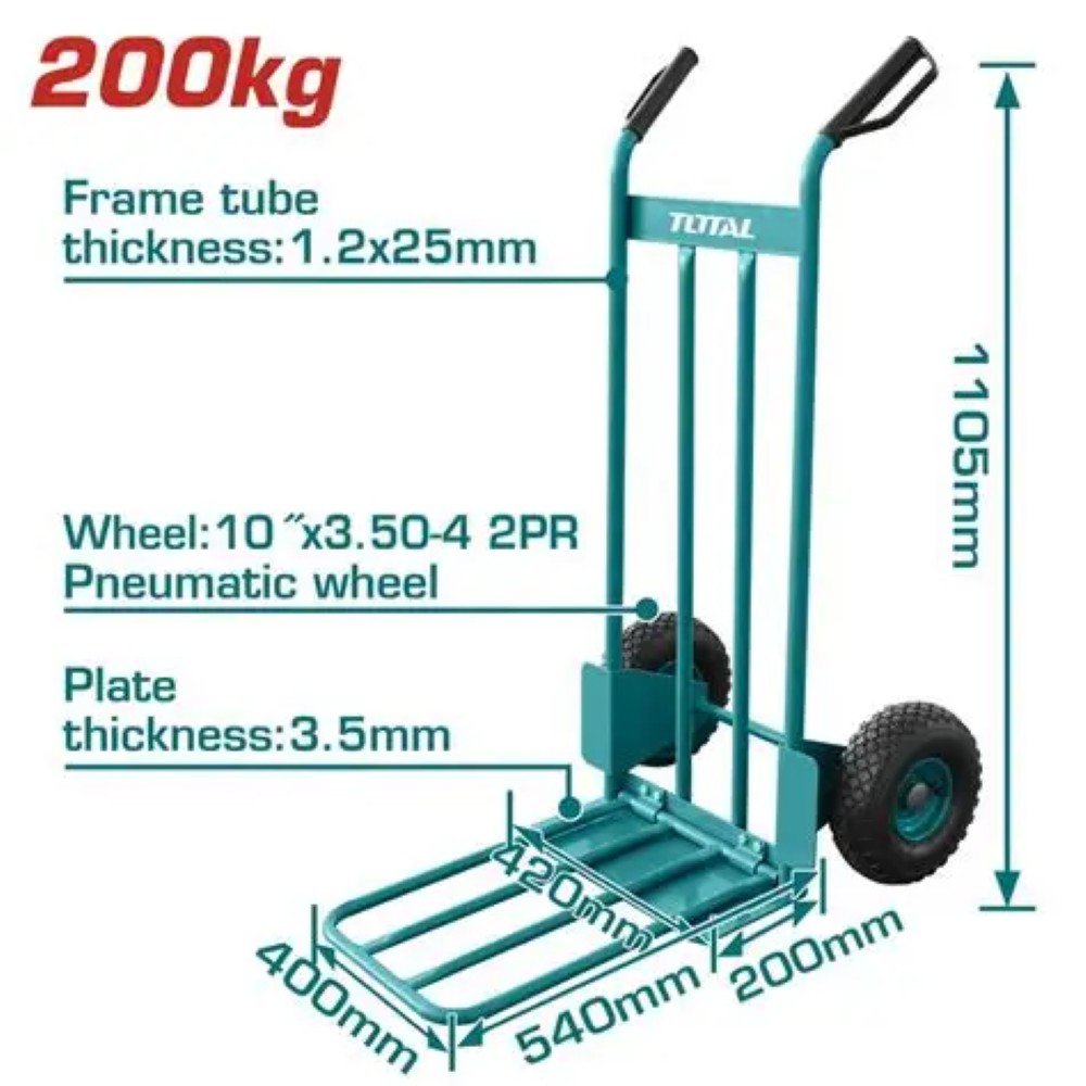 Total Hand Trolley 200KG (Plastic High Grip Handles)