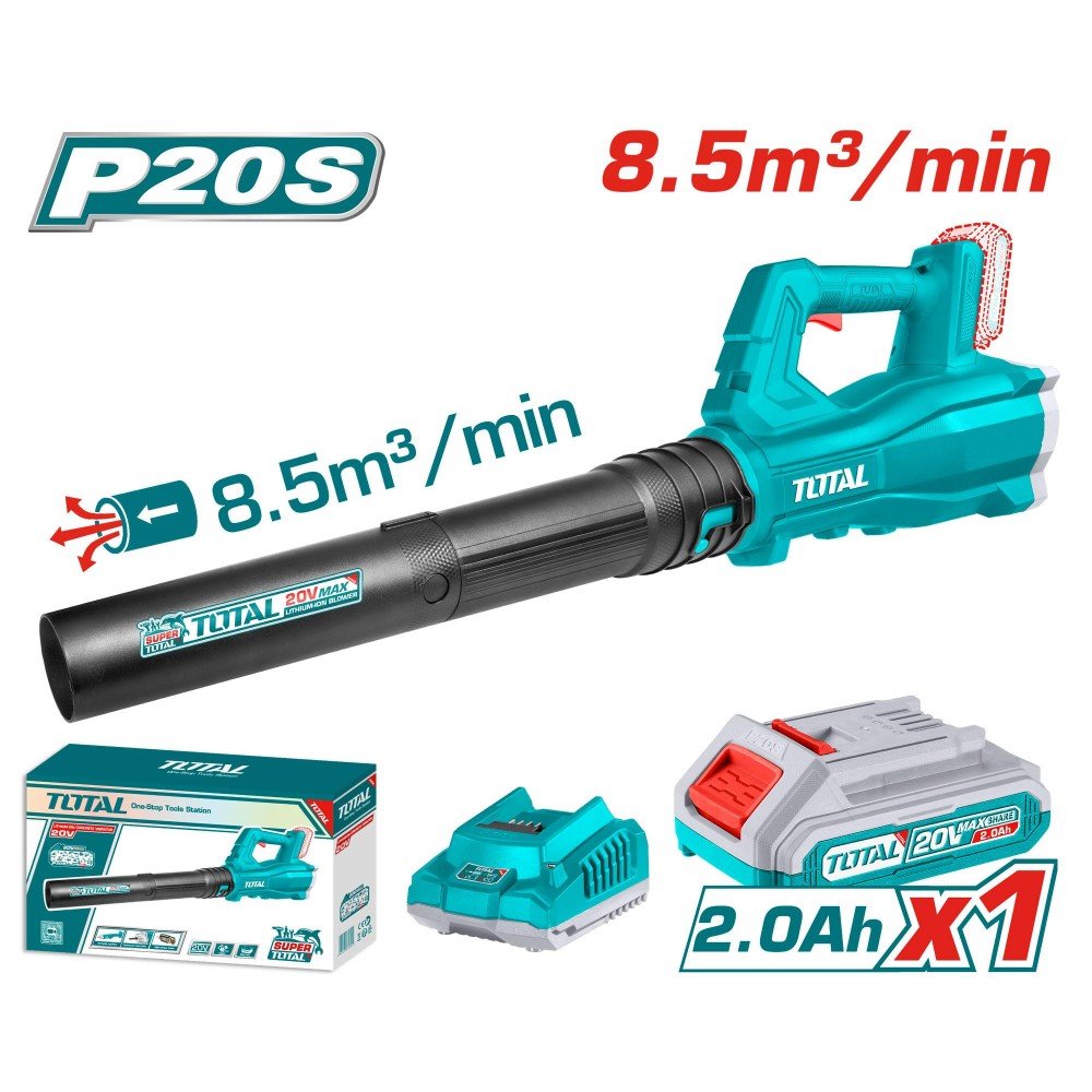 TOTAL CORDLESS BLOWER 15,000 RPM WITH 2.0 AH BATTERY
