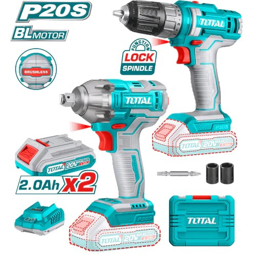 TOTAL LI-ION 2PCS DRILL/ WRENCH CORDLESS COMBO