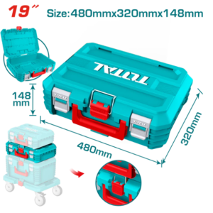 TOTAL 19" STACKABLE TOOL BOX (19" x 12.6" x 5.8")