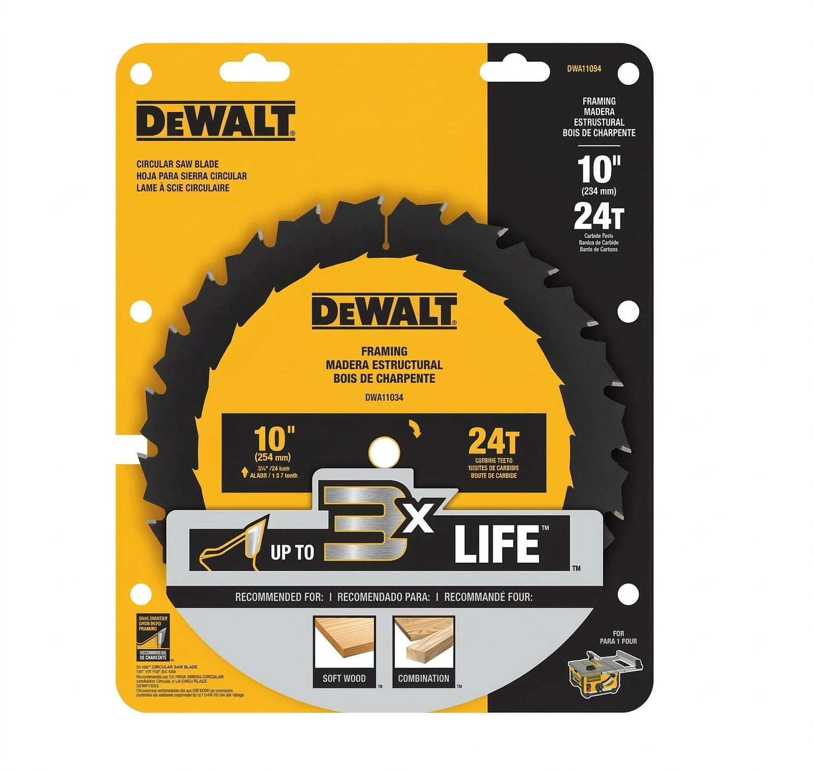 DEWALT 10" CIRCULAR SAW BLADE 24T
