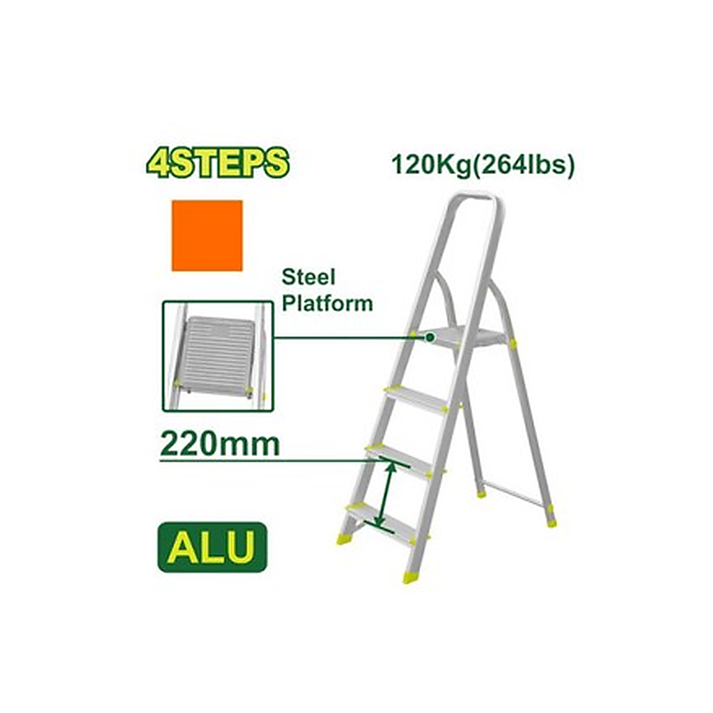 DYLLU 4-STEP FOLDING ALUMINUM LADDER