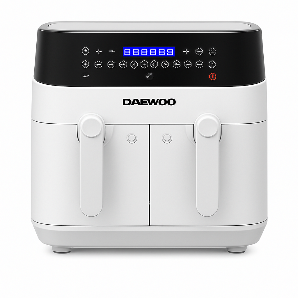 DAEWOO WHITE DUAL BASKET AIR FRYER