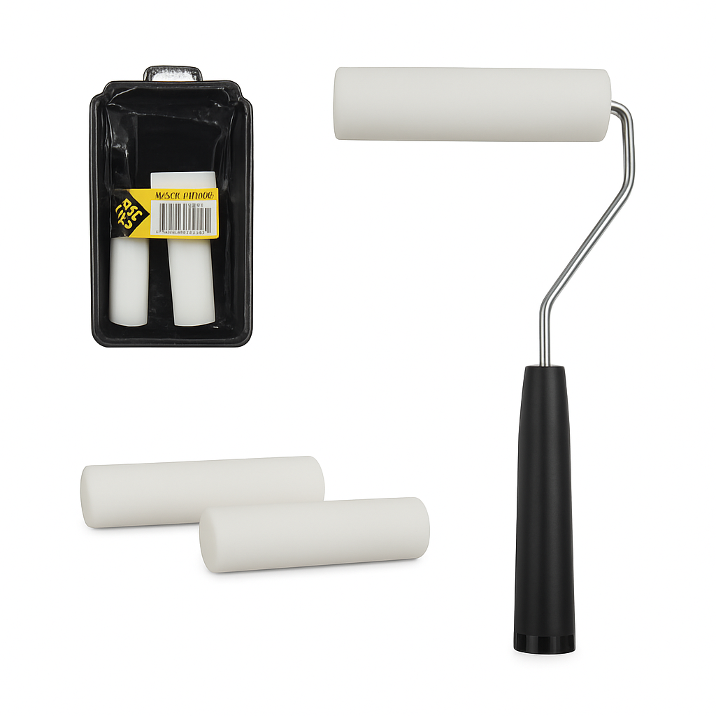 HUNTER 4" PAINTING SET WITH TRAY, HANDLE AND ROLLER
