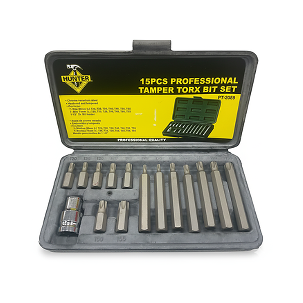 HUNTER PROFESSIONAL 15 PC TAMPER TORX BIT