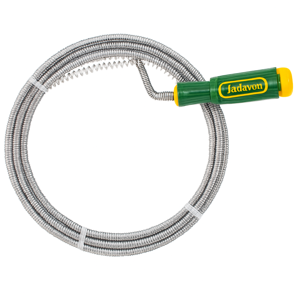 Jadever Drain Auger 6mm x 3mm With Handle and S-Hook for Sink Cleaning