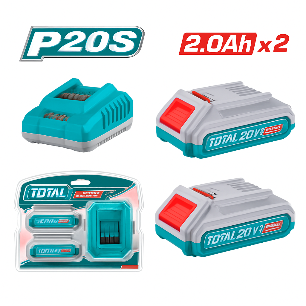 TOTAL 20V BATTERY AND CHARGER KIT 2.0AH