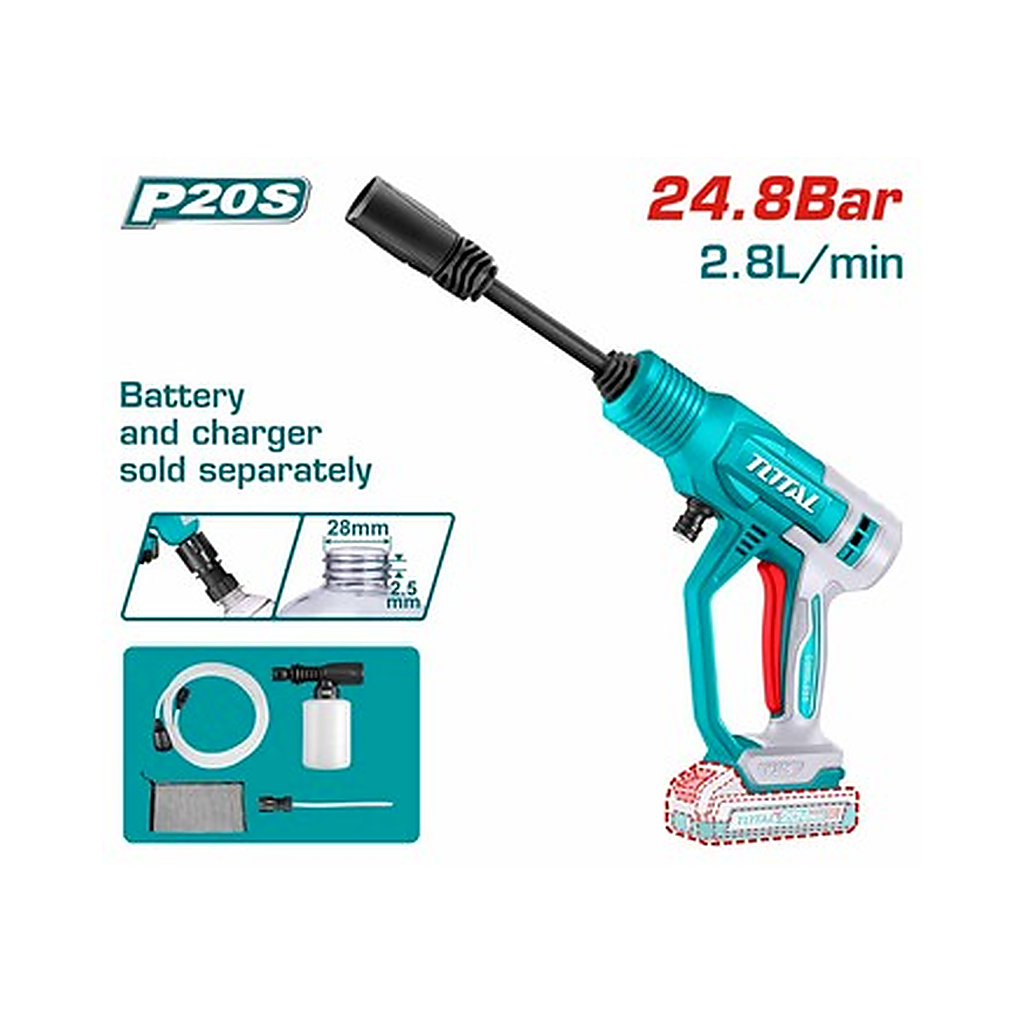 Total 20V Li-ion Pressure Washer With Foam Producer (2.8L/ Min)