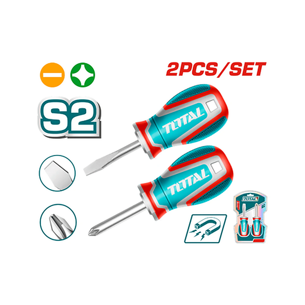 TOTAL 2PC SCREWDRIVER SET (MAGNETIC TIP)