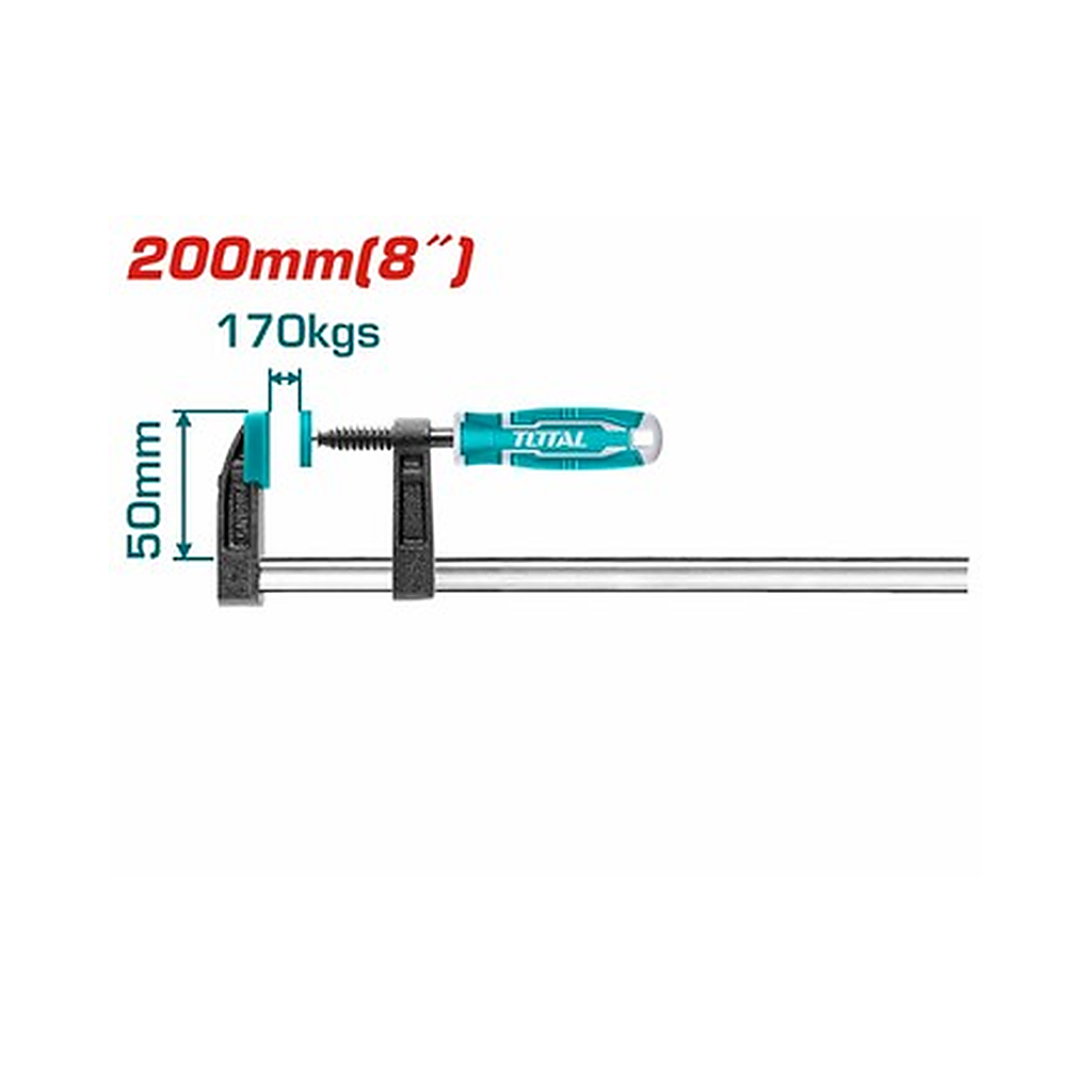 Total F Clamp With Plastic Handle 50mm x 200mm