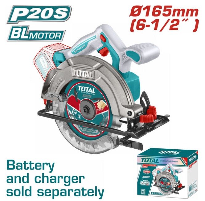 TOTAL 20V CORDLESS BRUSHLESS CIRCULAR SAW 6 1/2''