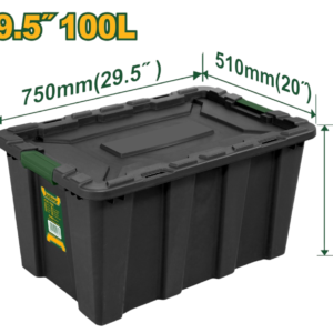 JADEVER 100L PLASTIC STORAGE TOOL BOX / CONTAINER 29.5'' x 20" x 14.5"