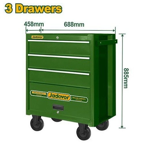 JADEVER HEAVY DUTY 3-DRAWER ROLLER/ TOOL CART