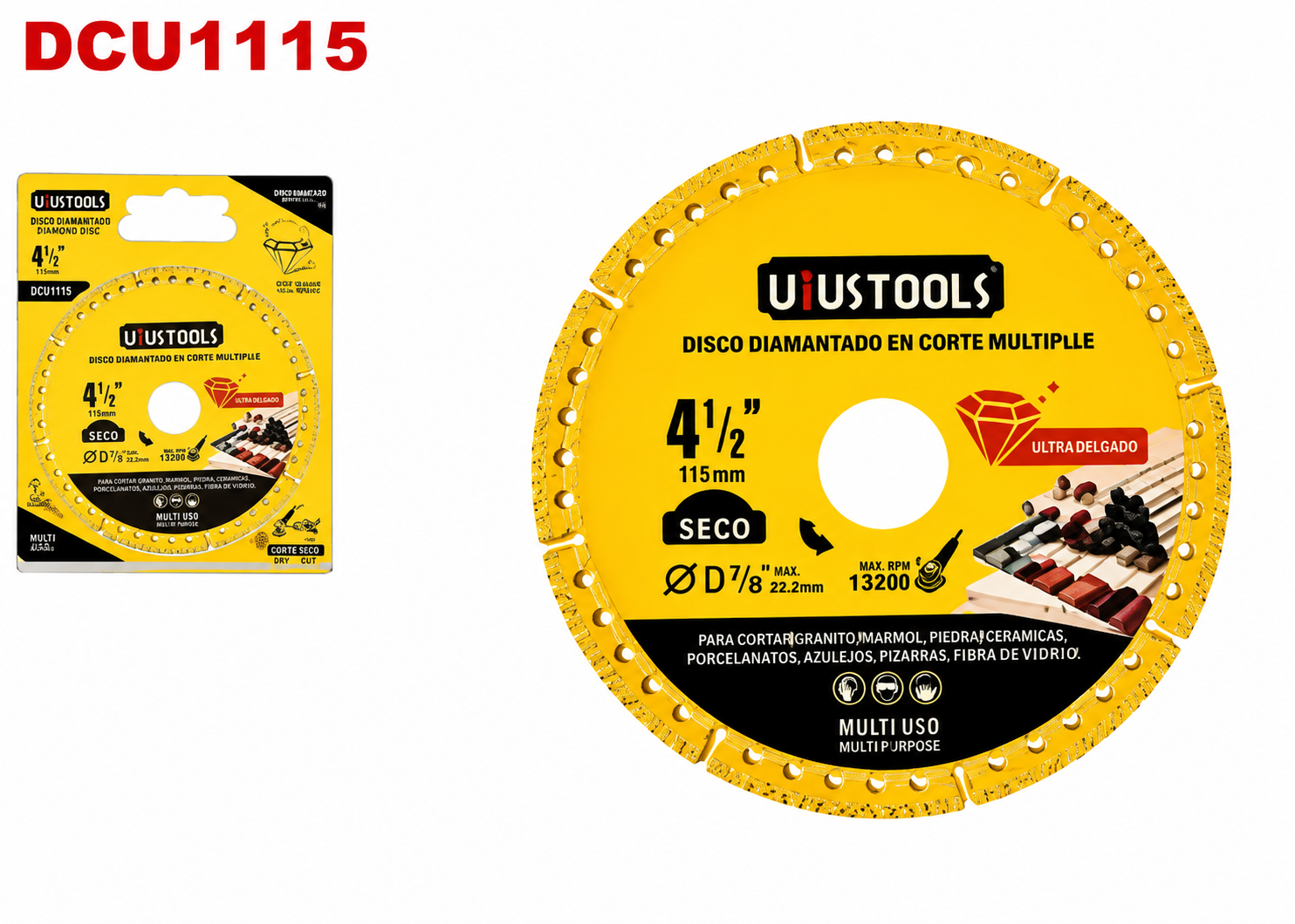 UYUSTOOLS DRY MULTI-CUT DIAMOND DISC 4 1/2"
