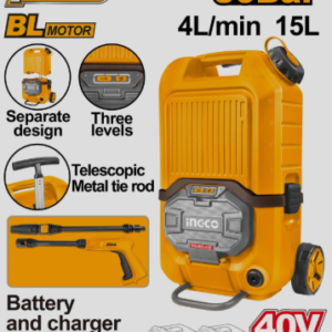 INGCO 40V CORDLESS BRUSHLESS PRESSURE WASHER (TROLLEY BAG) 1160 PSI