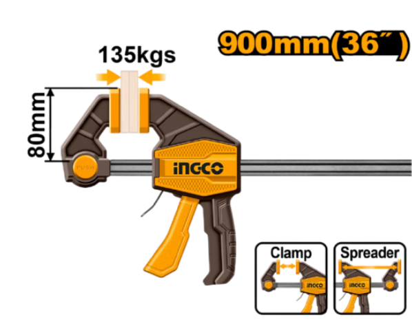 INGCO 36'' HEAVY-DUTY QUICK BAR CLAMP