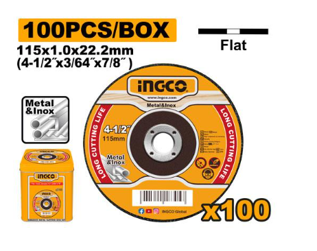 INGCO 100PCS ABRASIVE METAL CUTTING DISC SET
