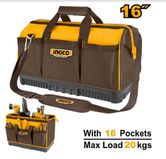 INGCO 16" TOOL BAG (20KG) 16 POCKETS