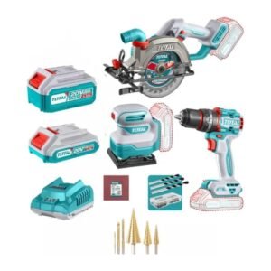 Total 20V Cordless 3pc Circular Saw, Brushless Impact Drill and Palm Sander Combo Kit