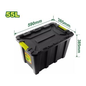 DYLLU 55L PLASTIC STORAGE TOOL BOX / CONTAINER 1.94FT x 1.26FT x 1.26FT