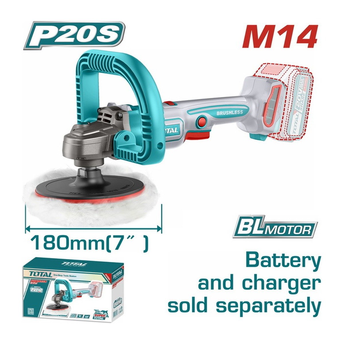 TOTAL 20V CORDLESS 7" POLISHER