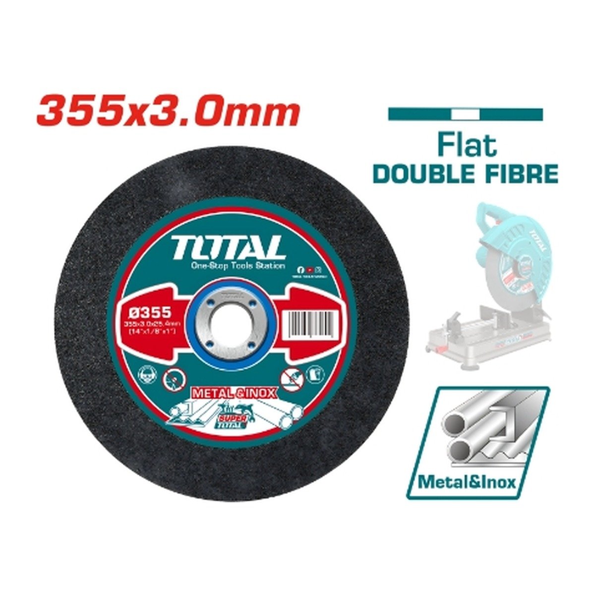 TOTAL ABRASIVE METAL CHOP SAW DISC 14" x 1/8" x 1"
