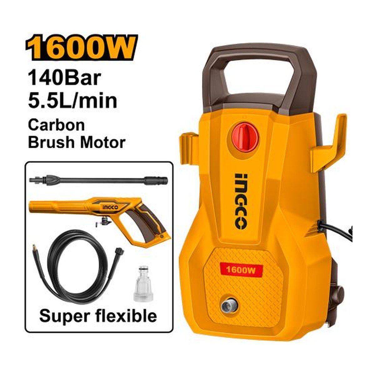 INGCO ELECTRIC PRESSURE WASHER 1600W 2030PSI