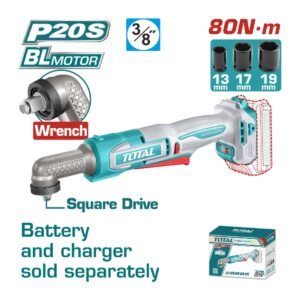 TOTAL 20V BRUSHLESS ANGLE IMPACT WRENCH 3/8"   80NM/ 59FT-LBS