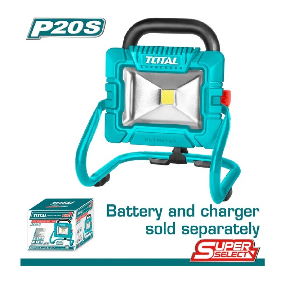 TOTAL 20V CORDLESSS PORTABLE LED WORK LAMP 1800 LUMENS