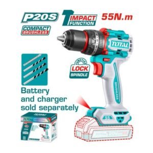 TOTAL 20V CORDLESS BRUSHLESS 1/2'' IMPACT DRILL 55NM